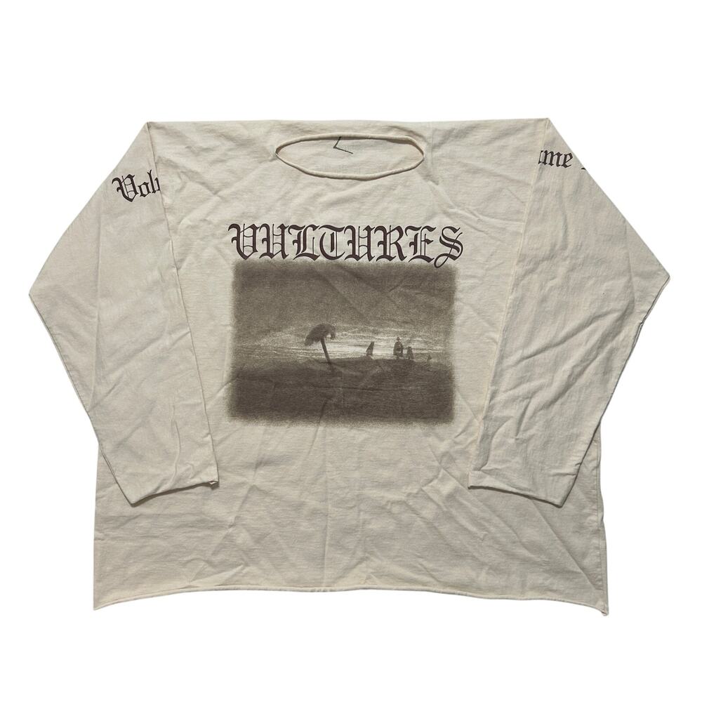 Vultures Kanye West Relaxed Long Sleeve Baggy T-Shirt Beige Size 2